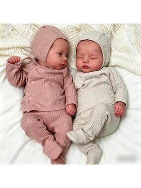 Realistic 18" Reborn Baby Dolls Twins Set - Lifelike Newborn Dolls with